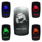 Rock Lights Jeep  - 12V On/Off Rocker Switch Marine Grade | "Rock Lights" with Jeep -  On/Off Rocker Switch Laser Etched Design Waterproof with LED Illumination