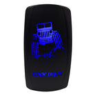 Blue | "Rock Lights" with Jeep -  On/Off Rocker Switch Laser Etched Design Waterproof with Blue LED Illumination
