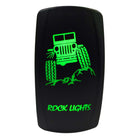 Green | "Rock Lights" with Jeep -  On/Off Rocker Switch Laser Etched Design Waterproof with Green LED Illumination