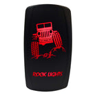 Red | "Rock Lights" with Jeep -  On/Off Rocker Switch Laser Etched Design Waterproof with Red LED Illumination
