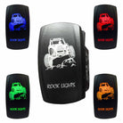 Rock Lights RZR - 12V On/Off Rocker Switch Marine Grade | "Rock Lights" with RZR - On/Off Rocker Switch Laser Etched Design Waterproof with LED Illumination