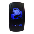 Blue | "Rock Lights" with RZR - On/Off Rocker Switch Laser Etched Design Waterproof with Blue LED Illumination