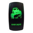 Green | "Rock Lights" with RZR - On/Off Rocker Switch Laser Etched Design Waterproof with Green LED Illumination