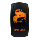 Orange | "Rock Lights" with RZR - On/Off Rocker Switch Laser Etched Design Waterproof with Orange LED Illumination