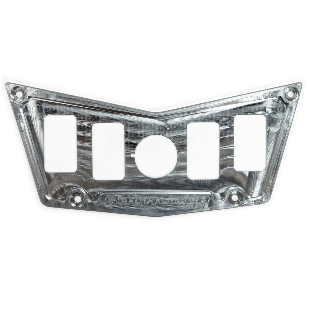 4 Hole Dash Switch Panel RZR 570 800 XP900 | CNC Billet Aluminum 4 Hole Dash Panel for RZR 570 800 & XP900 - Raw Silver