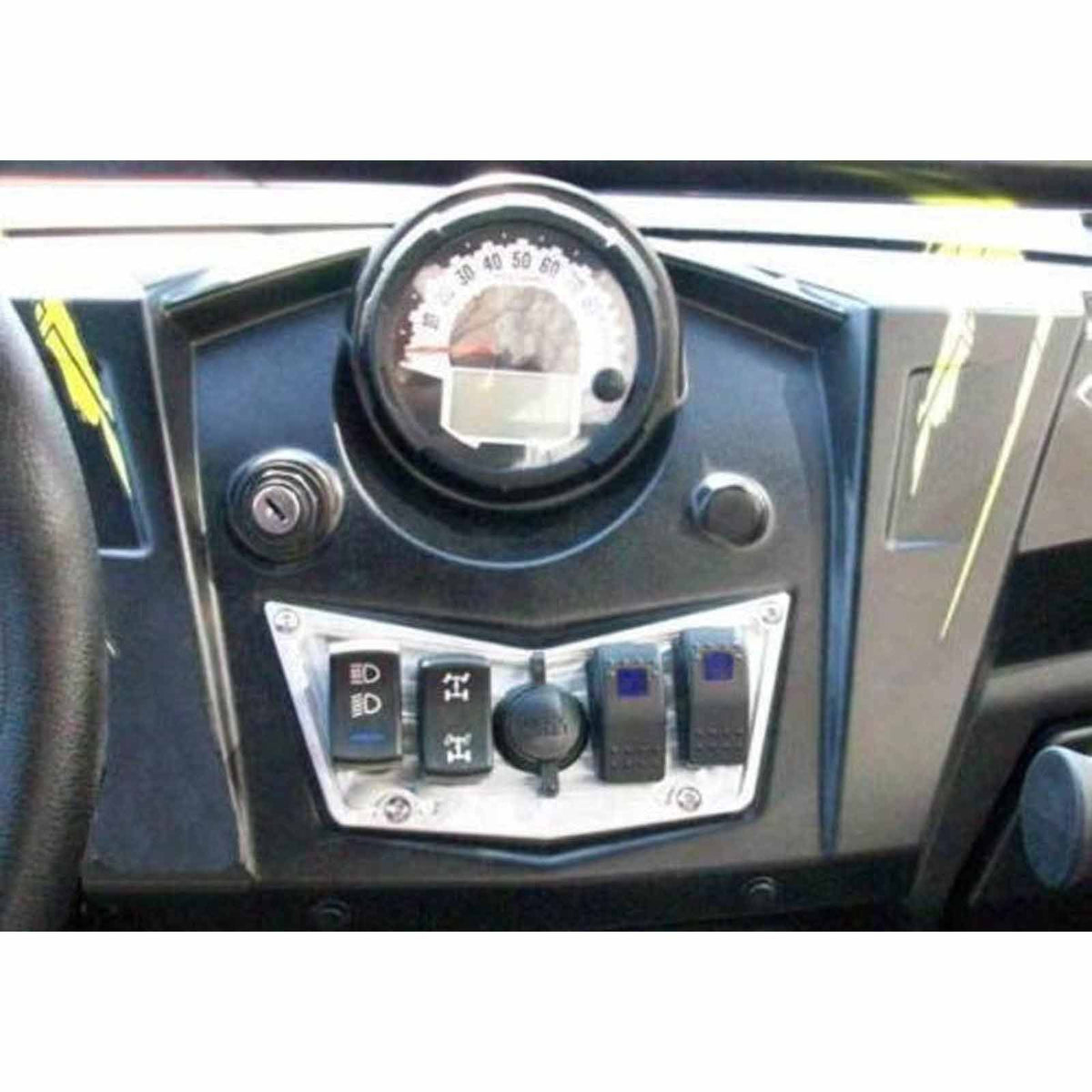 Raw Silver | CNC Billet Aluminum 4 Hole Dash Panel for RZR 570 800 & XP900 - Raw Silver