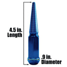 4.5 Inch Spike Lug Nut Singles | 4.5 Inch Spike Lug Nut Singles - Blue Finish