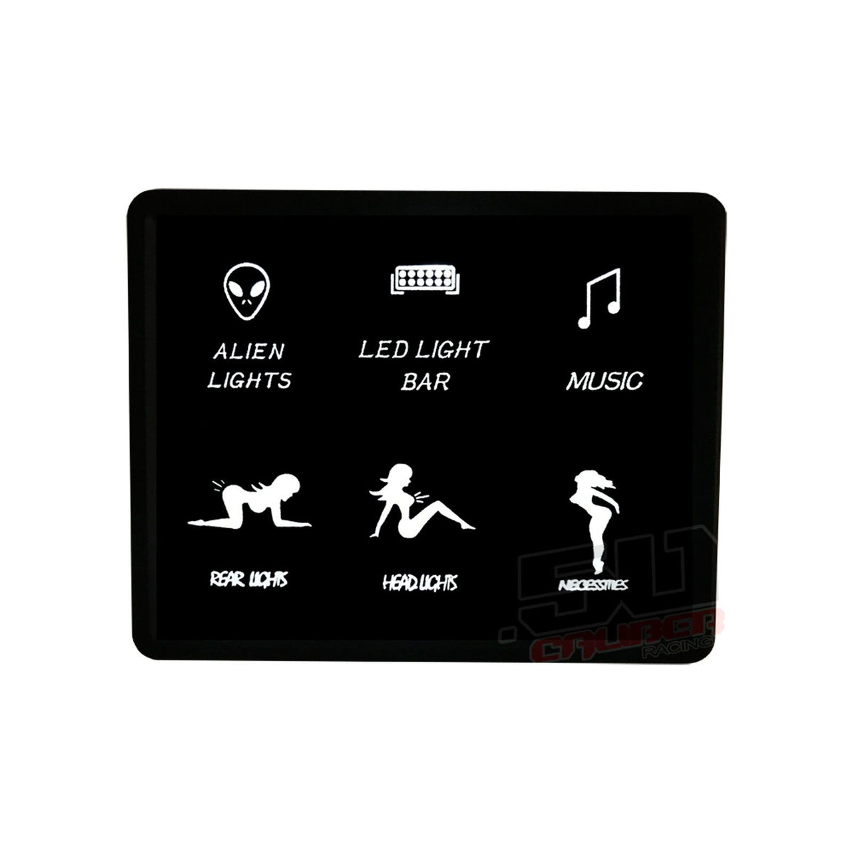Slim Mount 6 Switch Touch Panel | 6 Switch Slim Surface Mount Touch Switch Panel- Slim profile with custom labels for 12 volt Auto Boat UTV and RV Applications