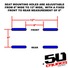 XP1000 Suspension Seat with Carbon Fiber Look | XP1000 Bucket Seat with Carbon Fiber Look - Adjustable Base Dimensions	