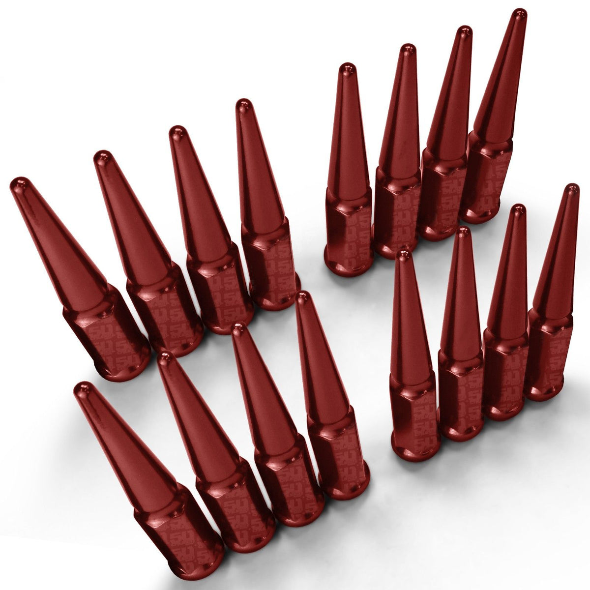 Red | 10x1.25 Extended Spike Lug Nuts - 60 Degree Taper Seat - Fits Polaris UTV and ATVs – Red Finish