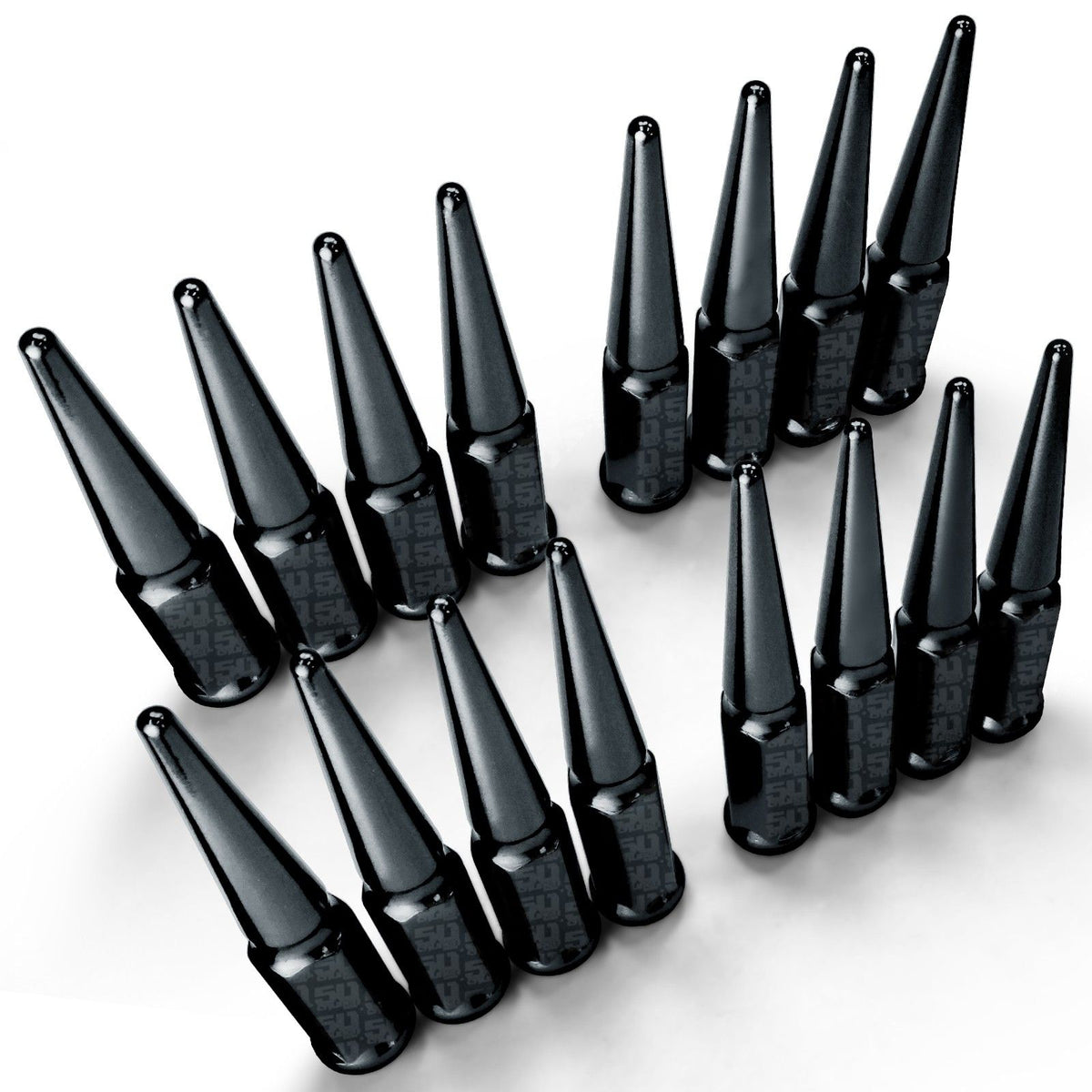 Black | 10x1.25 Extended Spike Lug Nuts - 60 Degree Taper Seat - Fits Polaris UTV and ATVs – Black Finish