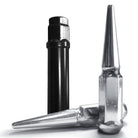 Chrome | 10x1.25 Extended Spike Lug Nuts - 60 Degree Taper Seat – Includes extra long socket key – Chrome Finish