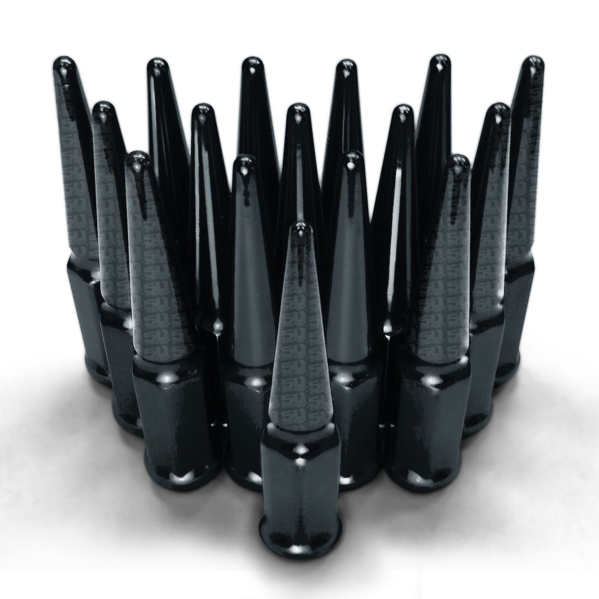 Black | 3/8-24 Extended Spike Lug Nuts - 60 Degree Taper Seat – RZR Ranger Ace Sportsman – Black Finish