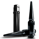 Black | 3/8-24 Extended Spike Lug Nuts - 60 Degree Taper Seat – Includes extra long socket key – Black Finish