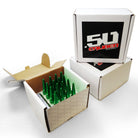 Green | 3/8-24 Extended Spike Lug Nuts - 60 Degree Taper Seat – 3.5” Total Length Spikes – Green Finish