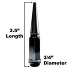 3.5 Inch Spike Lug Nut Singles | 3.5 Inch Spike Lug Nut Singles - Black Finish