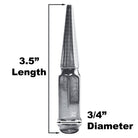 3.5 Inch Spike Lug Nut Singles | 3.5 Inch Spike Lug Nut Singles - Chrome Finish