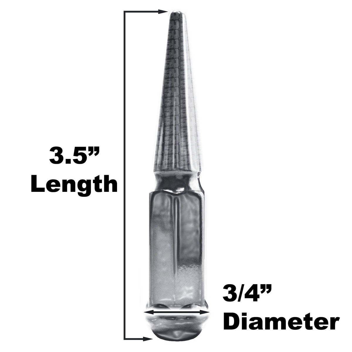 3.5 Inch Spike Lug Nut Singles | 3.5 Inch Spike Lug Nut Singles - Chrome Finish