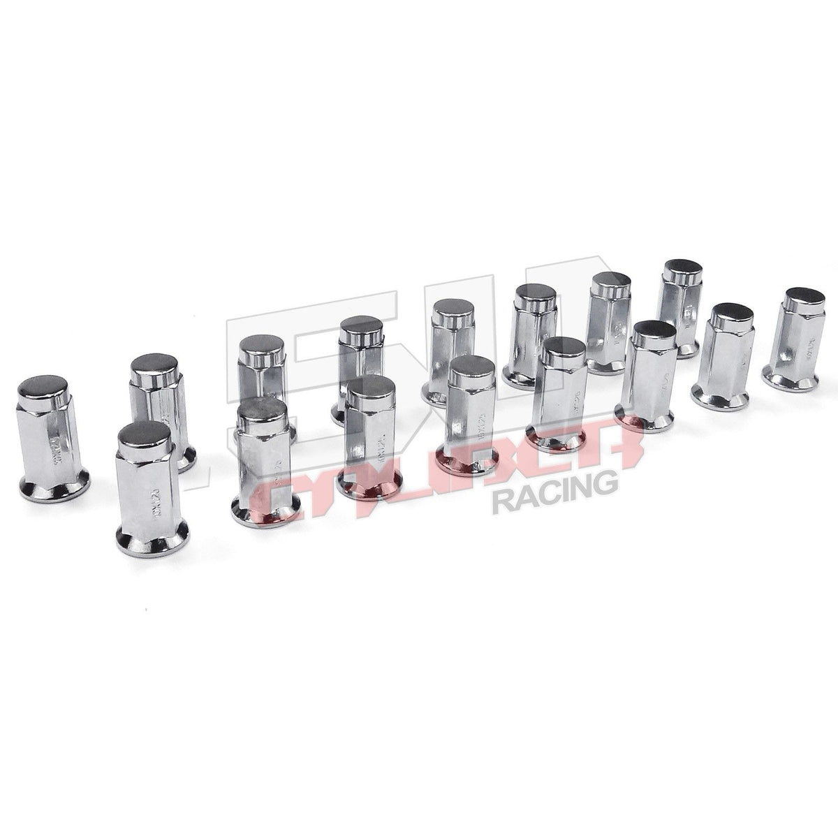 Flat Lug Nuts 12x1.5 Chrome Plated - XP1000 General Turbo | 50 Caliber Racing - Set of 16 Chrome Flat Lug Nuts 12x1.5mm for RZR XP1000, S900/1000, Turbo, Can-Am X3, Honda Pioneer