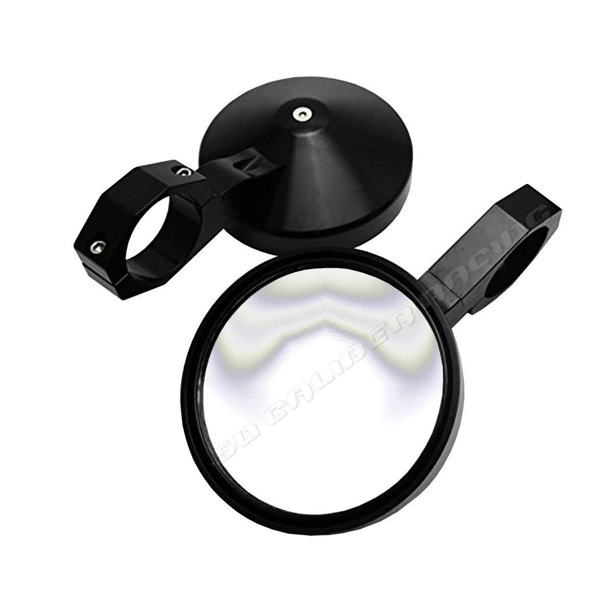 5" Bolt on CNC Mirrors for 2 inch Tubing | 5 inch CNC Billet Aluminum mirrors for 2" round tubing