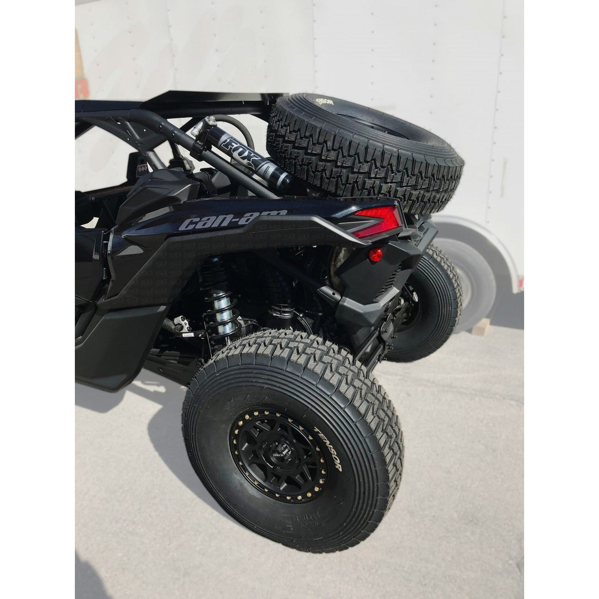  | Can-Am X3 Bolt On Spare Tire Mount for up to 35" Tire - 35" Version shown installed