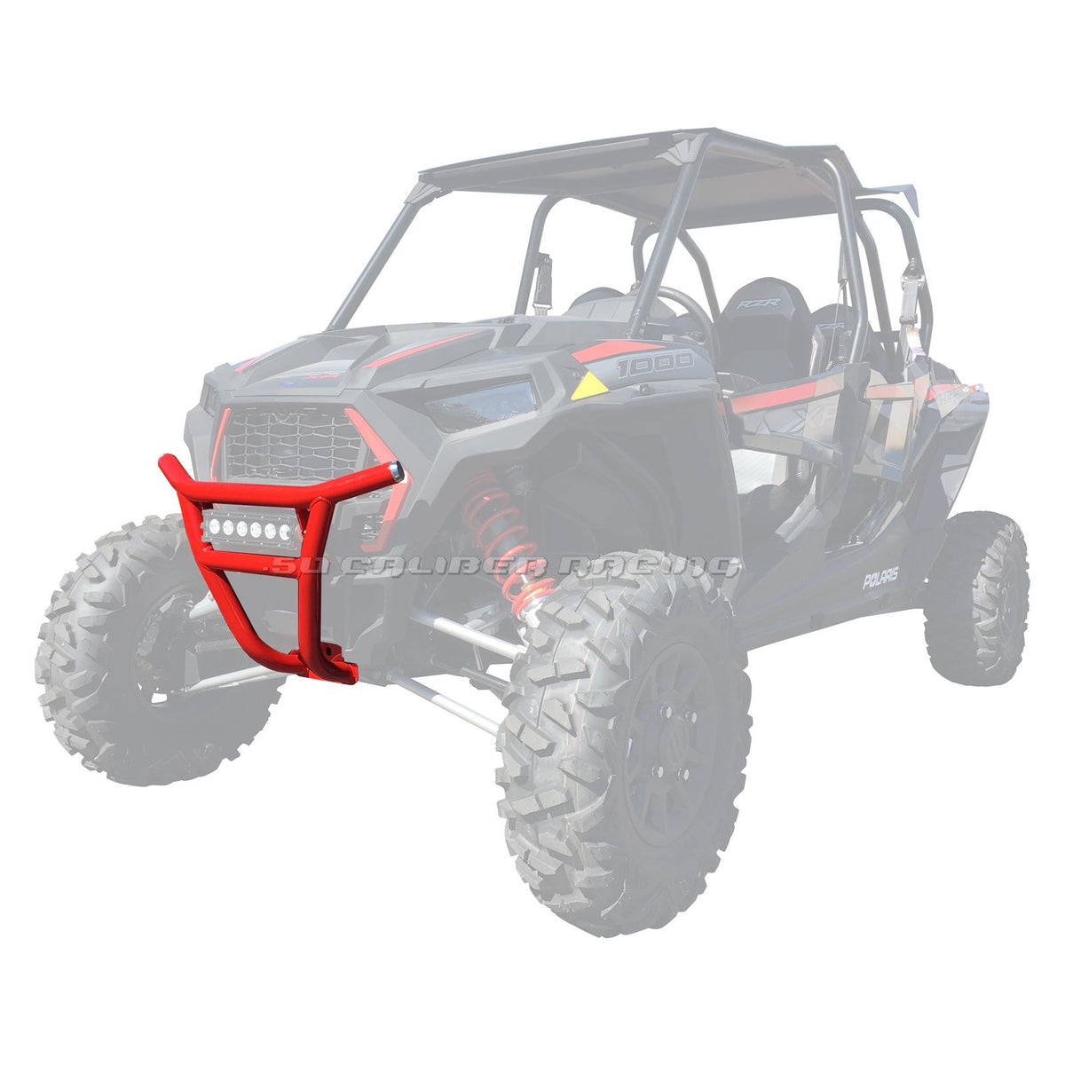 Red | 2018-2019 RZR Turbo S 72" Long Travel Tubular Front Bumper - Red Powdercoat
