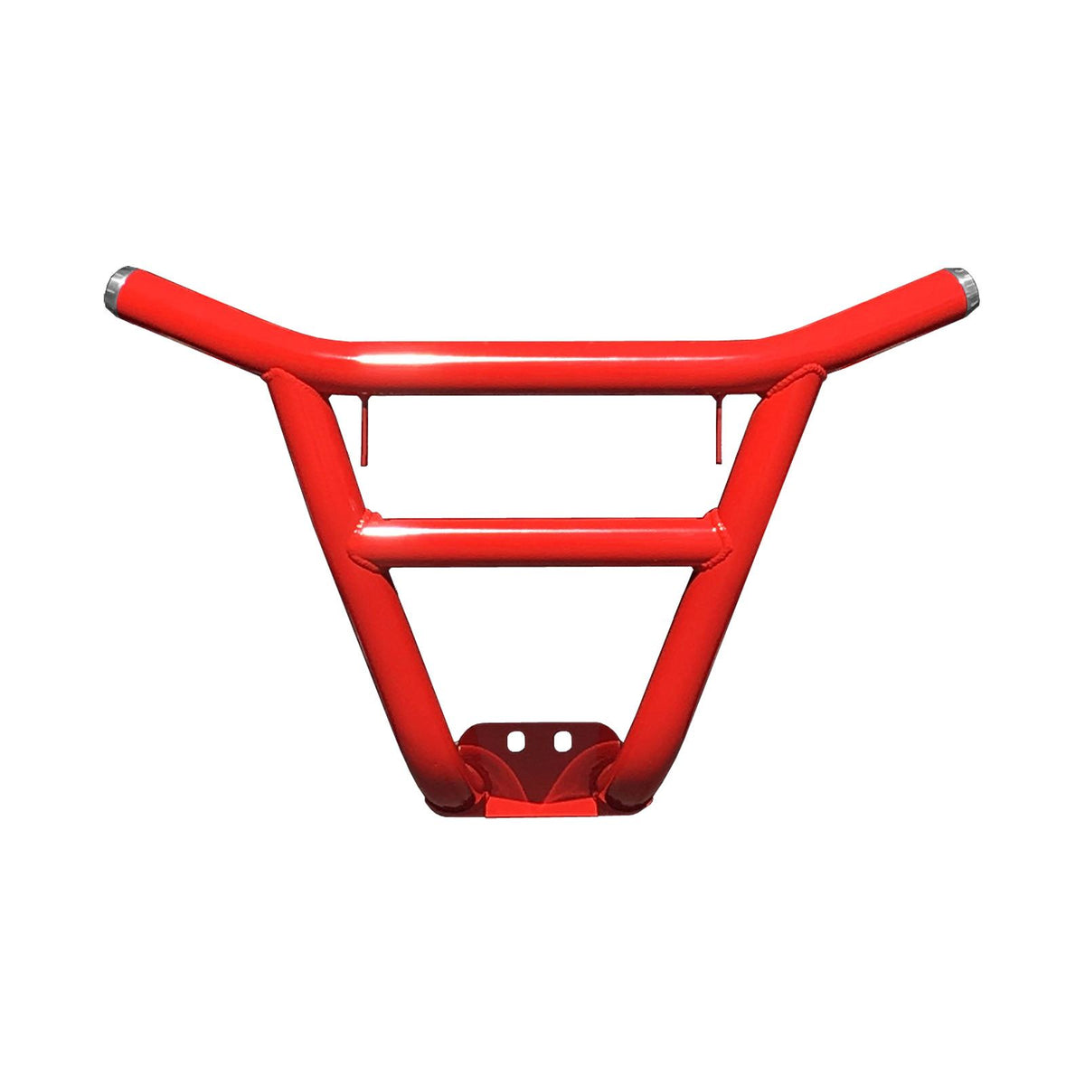 Red | 	2018-2019 RZR Turbo S 72" Long Travel Tubular Front Bumper - Red Powdercoat - tabs for 10 inch Elite Series light bar