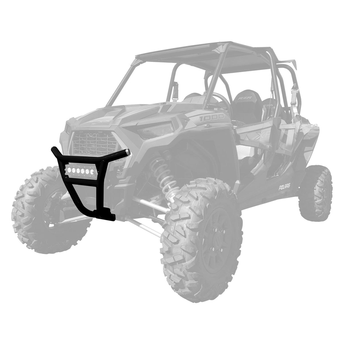 Black | 2018-2019 RZR Turbo S 72" Long Travel Tubular Front Bumper - Black Powdercoat