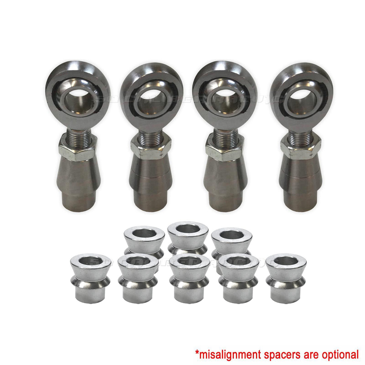 5/8 Chromoly Heim Joint Rod End Kit for 1.25" Tubing – Sway Bar Link | 5/8 Sway Bar Link Rod End Kit - Shown with Optional Misalignment Spacers | Cover Image