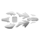 Honda CRF50 XR50 Plastics Kit -  9 Piece in Several Colors | 50 Caliber Racing Replacement Plastic Kit for Honda XR50 and CRF50 Pit Bikes White Color	