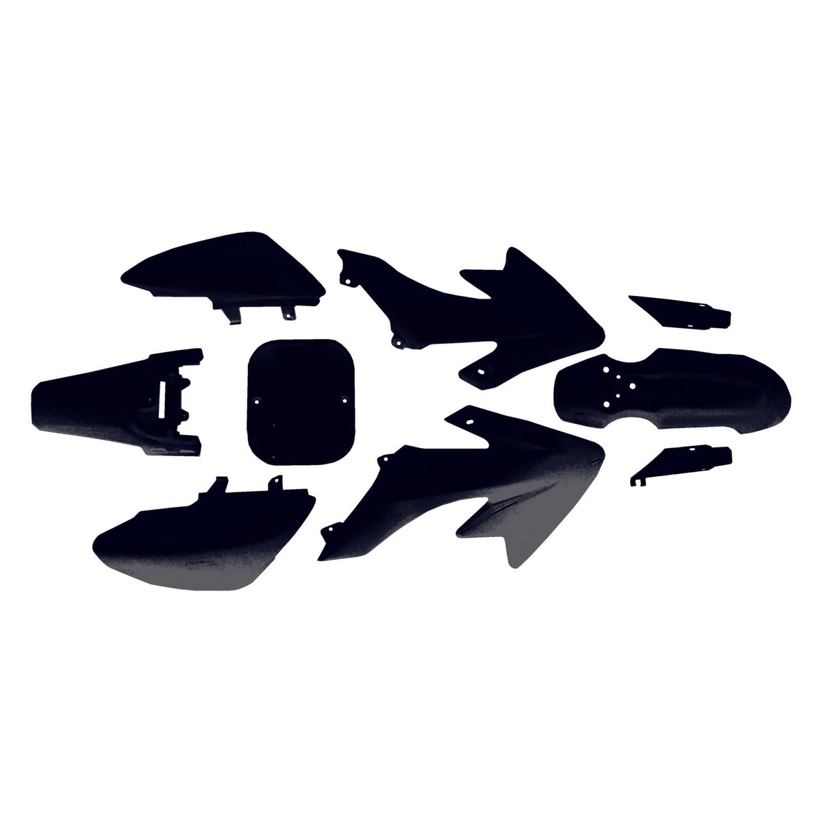 Honda CRF50 XR50 Plastics Kit -  9 Piece in Several Colors | 50 Caliber Racing Replacement Plastic Kit for Honda XR50 and CRF50 Pit Bikes Black Color	