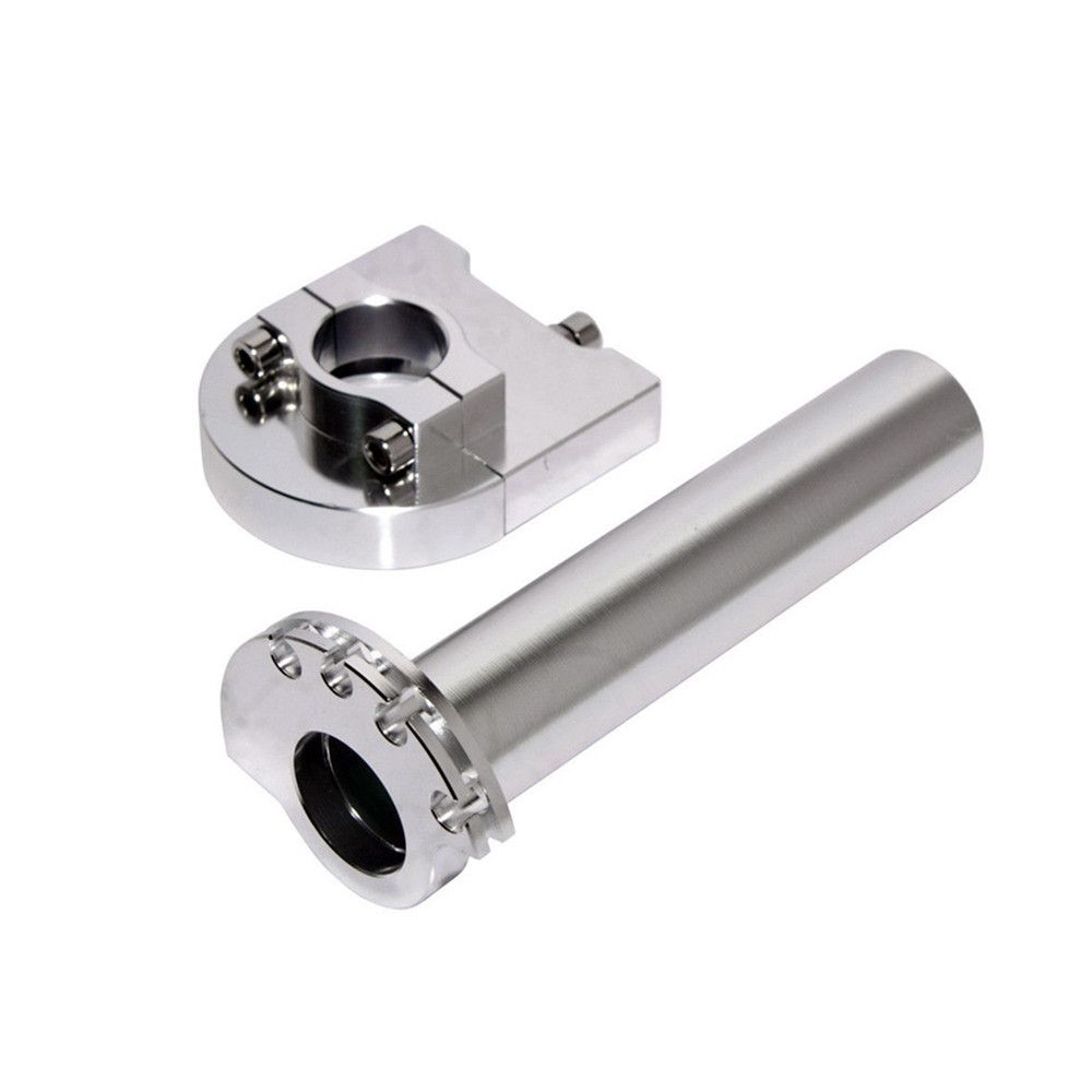 Silver | Billet Twist Throttle for all Pit Bikes and Dirt Bikes Silver Anodized