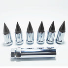 Black | Tapered Splined Lug Nuts Chrome with Removable Spike  - 12 x 1.25mm Thread Pitch