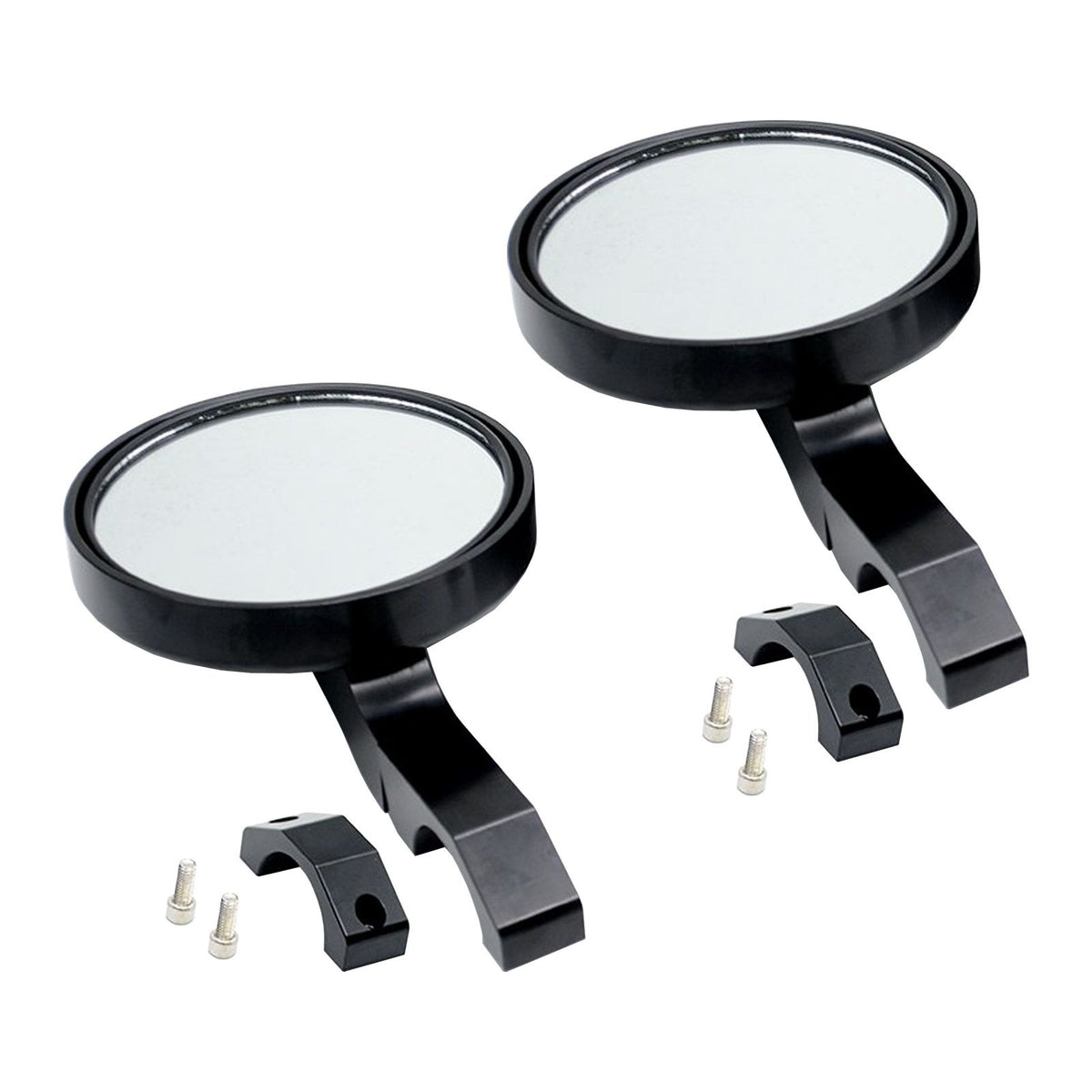 5" Bolt on CNC Mirrors for 2 inch Tubing | 5 inch CNC Billet Aluminum mirrors for 2" round tubing