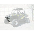 Silver | 50 Caliber Racing RZR Front Bumper - Black Powdercoat frame with White Aluminum Skidplate and Light Bar Tabs