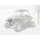 White | 50 Caliber Racing RZR Front Bumper - Black Powdercoat frame with White Aluminum Skidplate and Light Bar Tabs