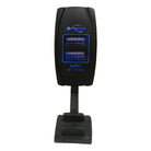 Blue | Illuminated 50 Caliber Racing Dual USB Rocker Switch - USB Type A