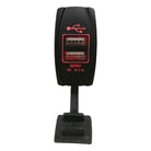 Red | Illuminated 50 Caliber Racing Dual USB Rocker Switch - USB Type A