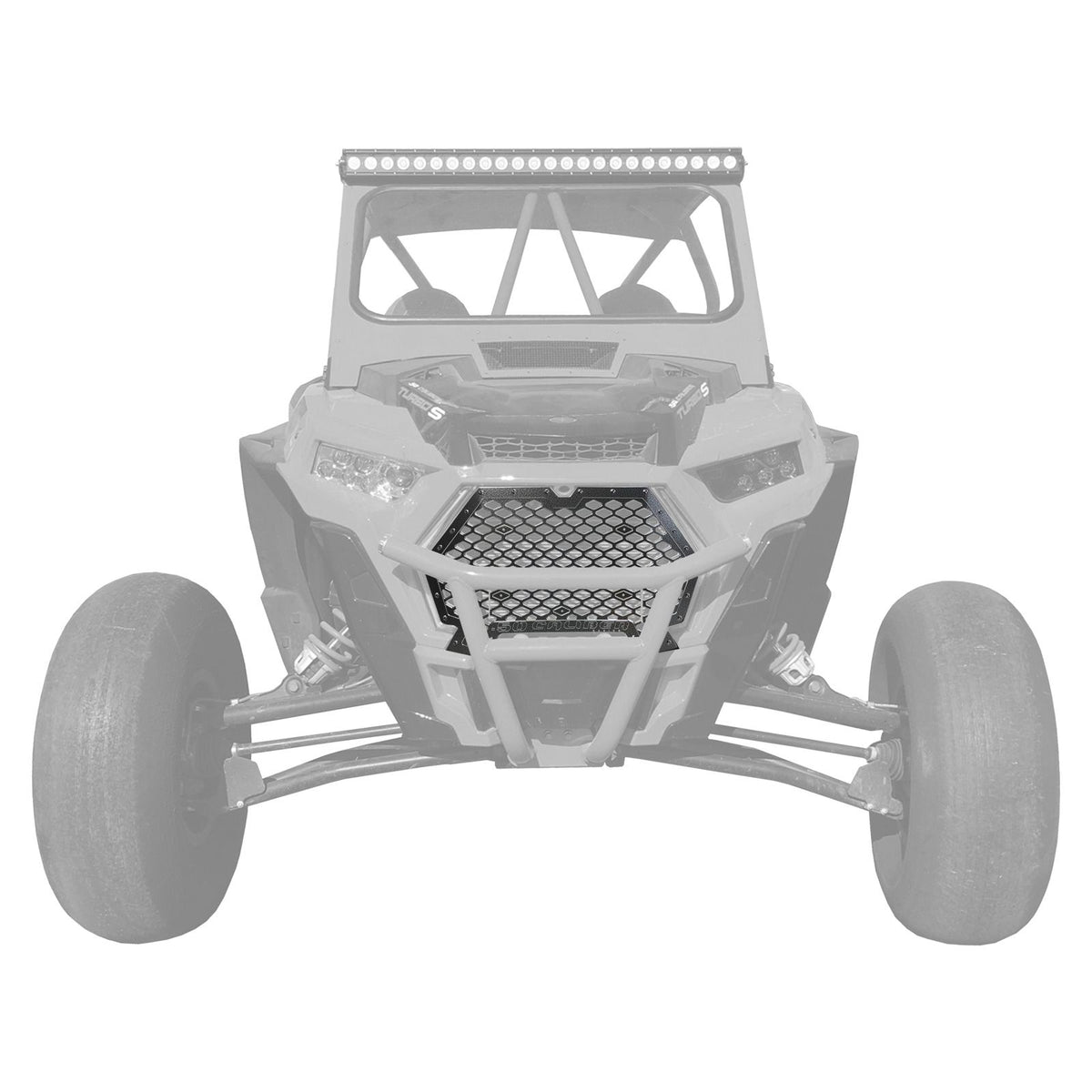 Silver Vein | Billet Grille with Bumper Notch RZR XP 1000 / Turbo / S 2019+ Silver Vein Powdercoat Finish	