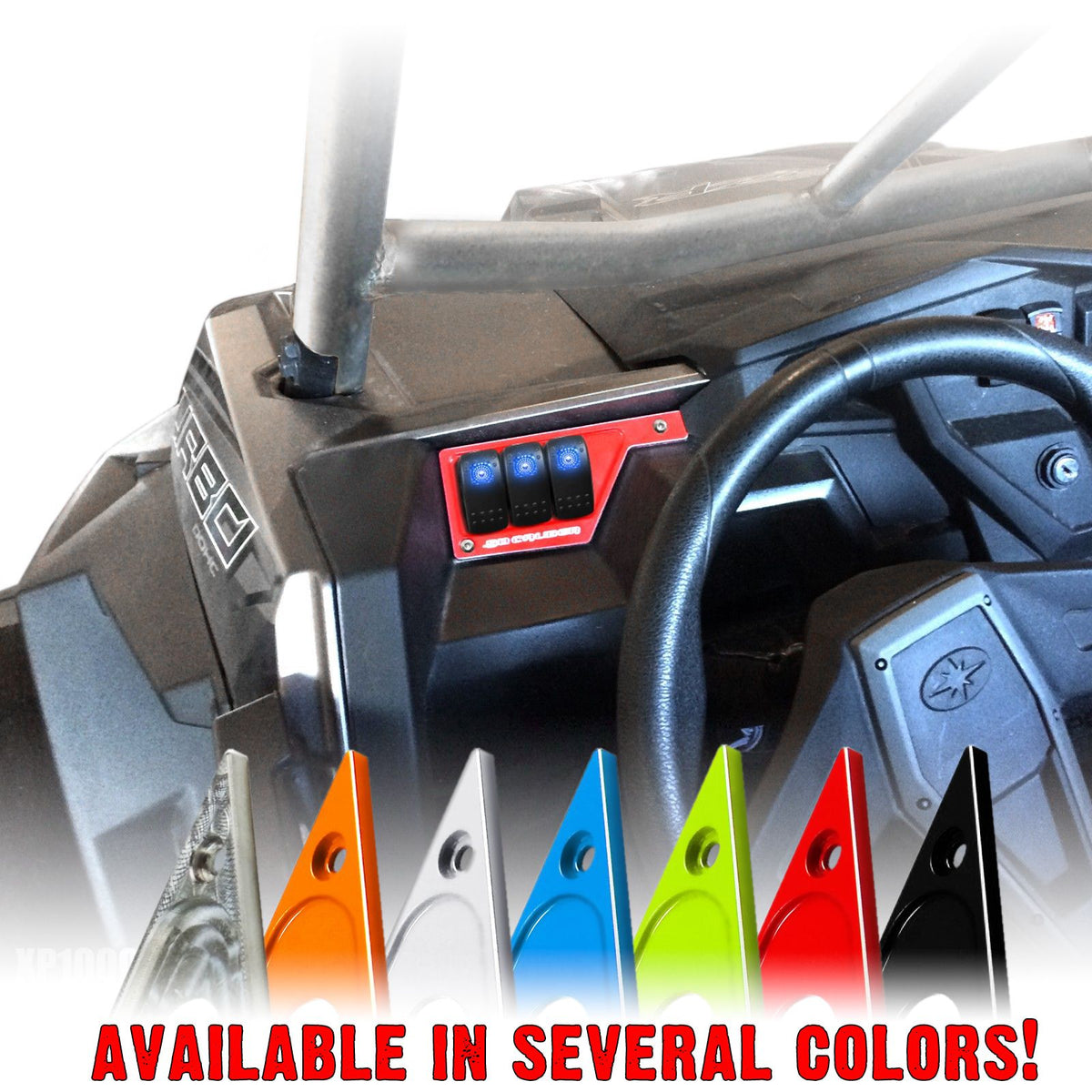 3 Switch Left Dash Switch Panel for RZR XP1000 | 50 Caliber Racing Left Dash Panel with 3 Additional Switch Locations