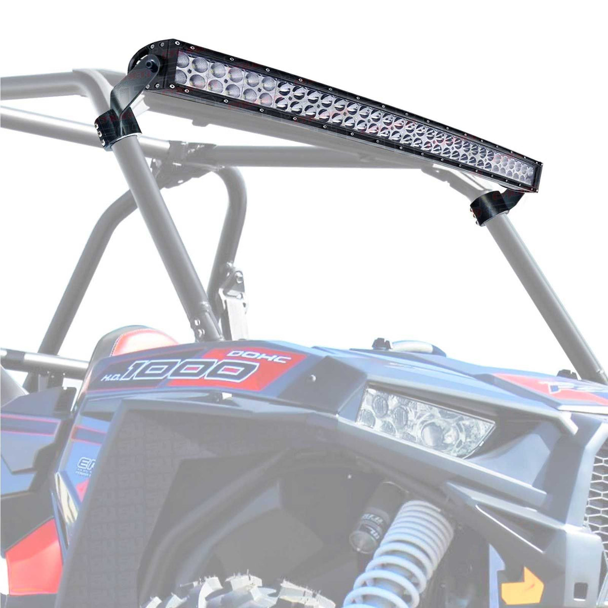 XP1000 LED Light Bar Brackets for 40" Curved | 50 Caliber Racing LED Light Bar Mounting Brackets for RZR XP1000, S 900, and Turbo