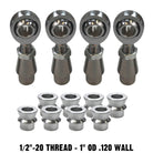 | 1/2-20 Sway Bar Link Rod End Kit - 1" OD .120 Wall Round Tubing - WITH Spacers
