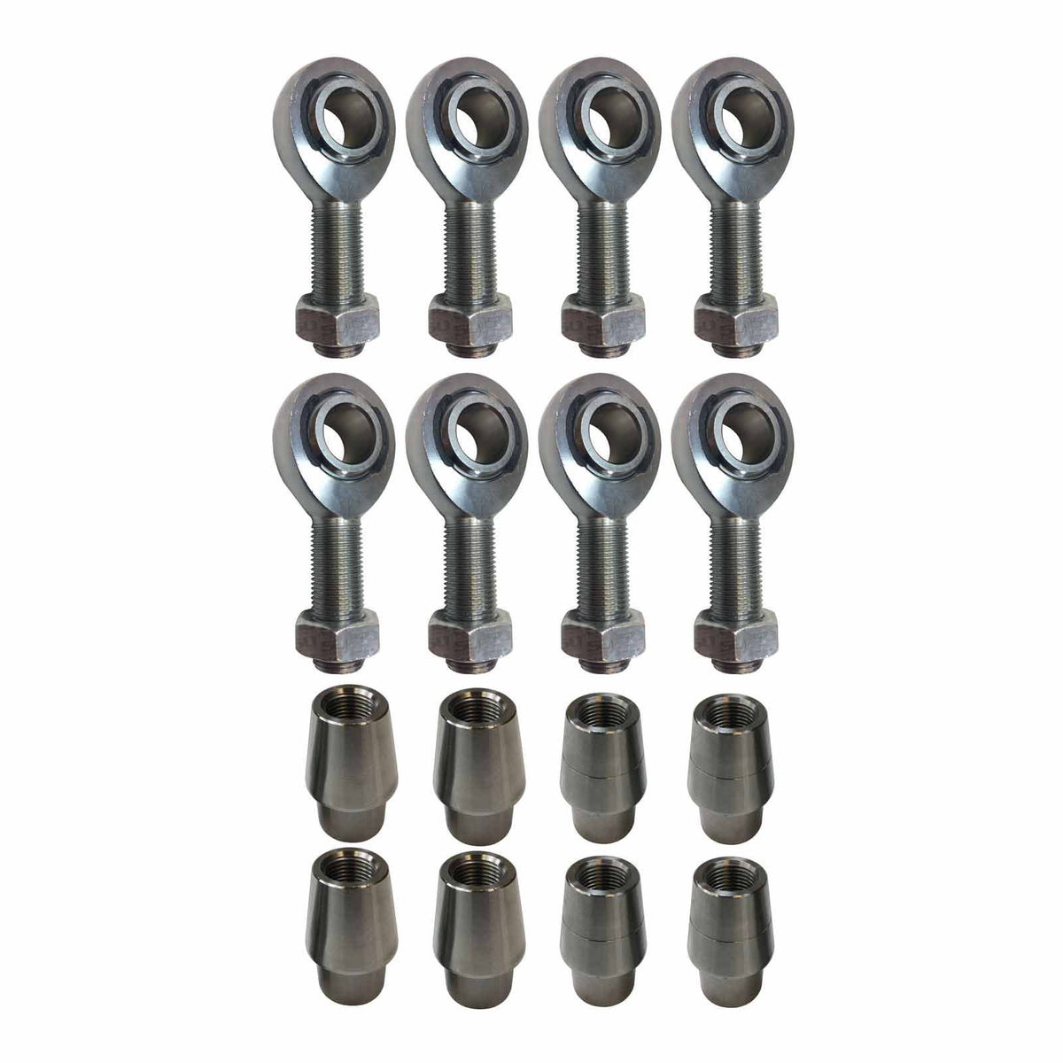 1/2 Chromoly Heim Joint 4 Link Rod End Kit for 1" Tubing | 1/2" Chromoly Heim joints with PTFE Liner, with bungs for .095 or .120 wall 1" OD Tubing