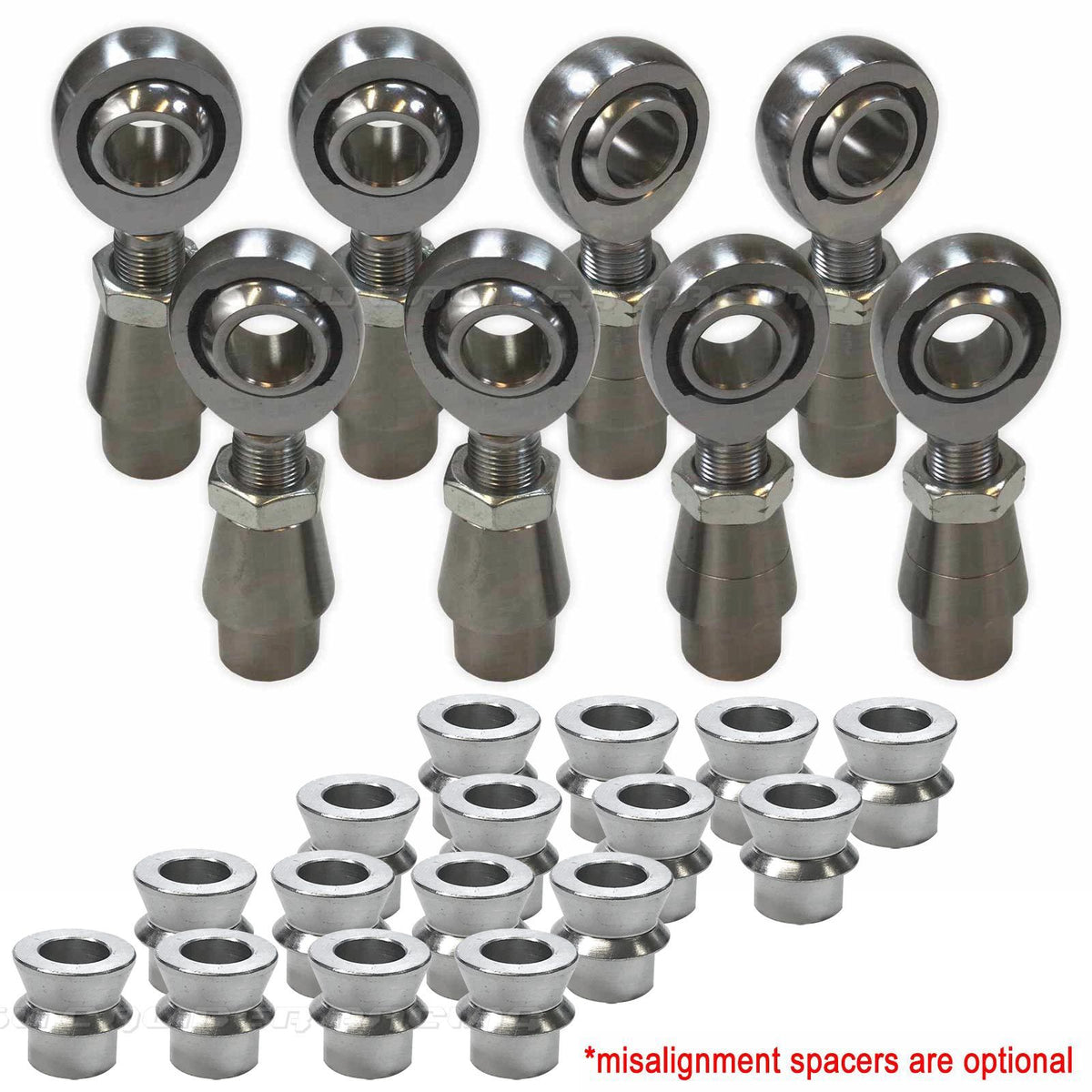 1/2 Chromoly Heim Joint 4 Link Rod End Kit for 1" Tubing | 4 Link Rod End Kit - 1/2" Chromoly Heim - 1" OD Tubing and high misalignment spacers included | Cover Image