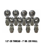 | 4 Link Rod End Kit - 1/2" Chromoly Heim - 1" OD .120 Wall Round Tubing Without Spacers