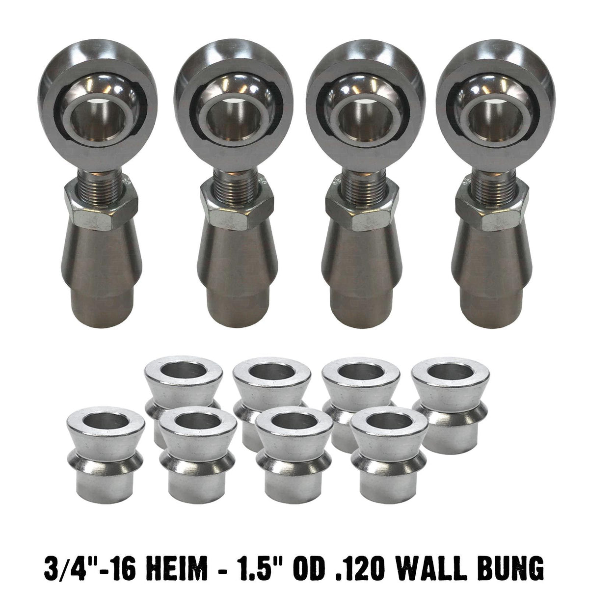 | 3/4-16 Sway Bar Link Rod End Kit - 1.5" OD .120 Wall Round Tubing - WITH Spacers	