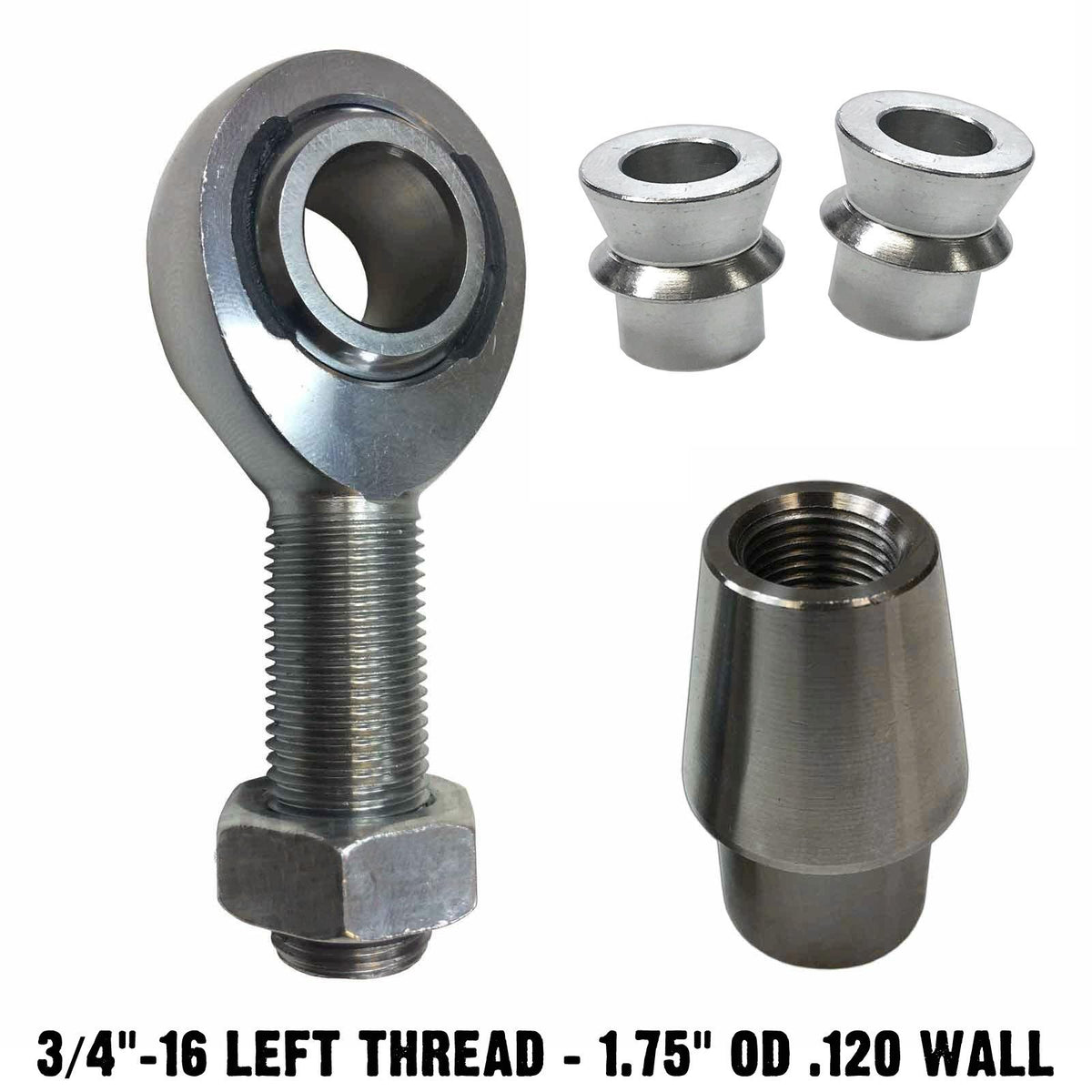  | LEFT THREAD 3/4-16 x 3/4 bore Chromoly Heim 1.75" OD 120 Wall Tubing with HMS Spacers Included