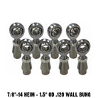 7/8 Chromoly Heim Joint 4 Link Rod End Kit for 1.5" Tubing | 4 Link Rod End Kit - 7/8" Chromoly Heim - 1.5" OD .120  Wall Round Tubing - NO Spacers