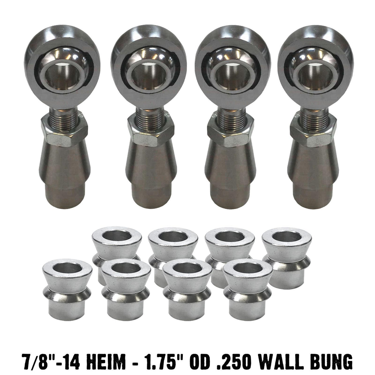  | 	7/8-14 Sway Bar Link Rod End Kit - 1.75" OD .250 Wall Round Tubing - WITH Spacers