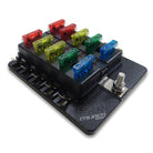 10 Way 12V Fuse Block - LED Indicators - Blade Terminals | 10 Way 12V Circuit Fuse Block - LED Indicators - Blade Terminals